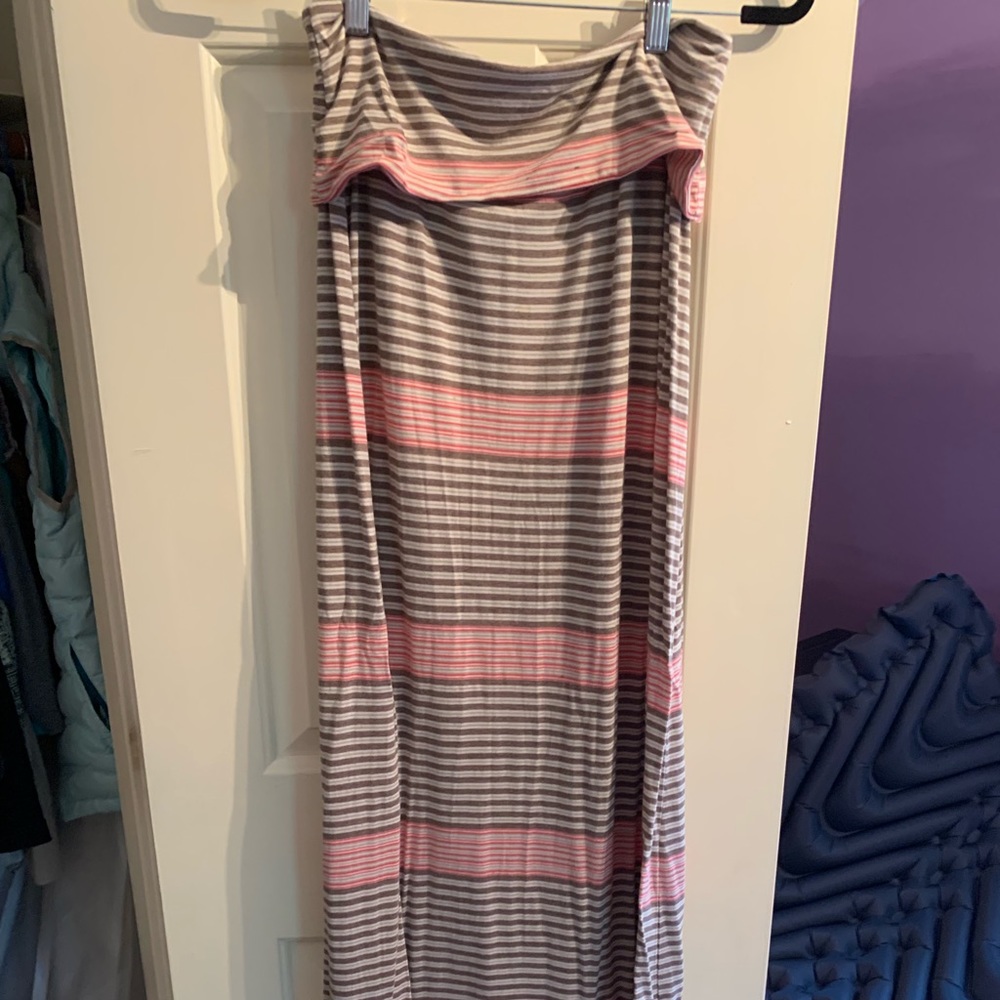 Stripped Cotton Maxi Skirt